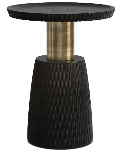 Simpli Home Breanna 16in Solid Mango/metal Contemporary End Table In Black
