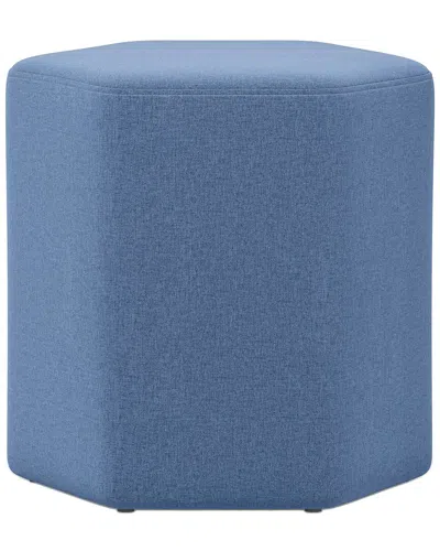 Simpli Home Brock 16in Contemporary Irregular Footstool In Blue