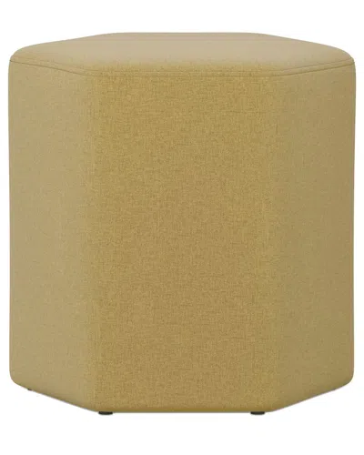 Simpli Home Brock 16in Contemporary Irregular Footstool In Yellow