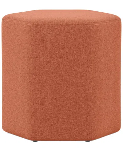 Simpli Home Brock 16in Contemporary Irregular Footstool In Orange