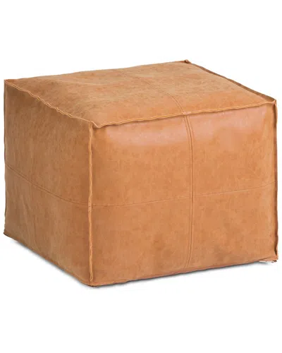 Simpli Home Brody 18in Boho Square Pouf In Neutral