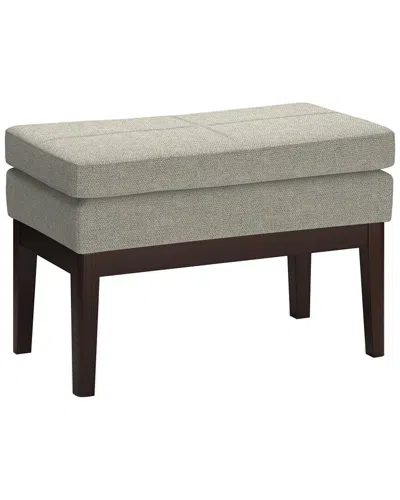 Simpli Home Carlson 27in Mid Century Small Ottoman Bench In Gray