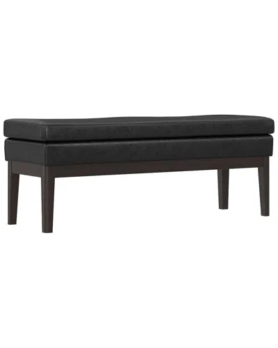 Simpli Home Carlson 45in Mid Century Ottoman Bench In Black