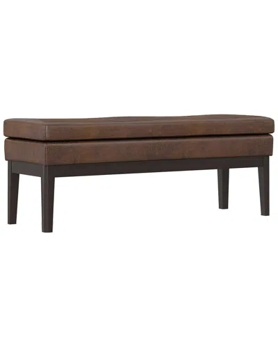 Simpli Home Carlson 45in Mid Century Ottoman Bench In Brown