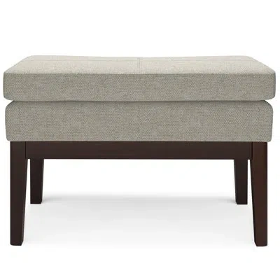 Simpli Home Carlson Mid-century Ottoman Bench With Upholstered Seat In Greige