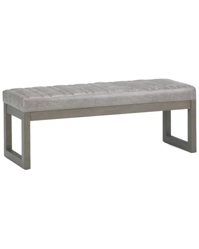 Simpli Home Casey 48in Contemporary Rectangle Ottoman Bench In Gray