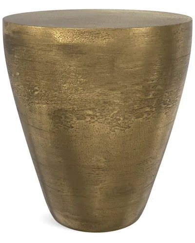 Simpli Home Cavan Contemporary 17in Cast Aluminum Side Table In Gold