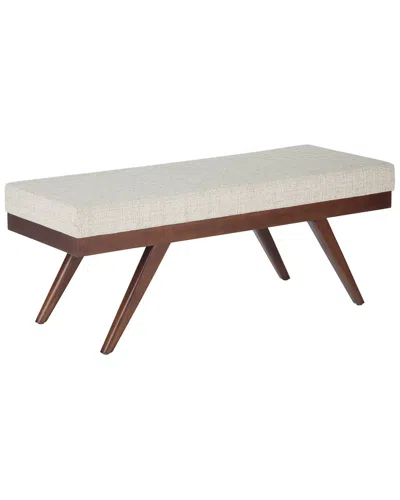 Simpli Home Chanelle 48in Mid Century Modern Rectangle Ottoman Bench