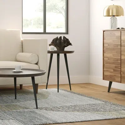 Simpli Home Clairmont Solid Acacia Modern Industrial Round Side Table In Cognac