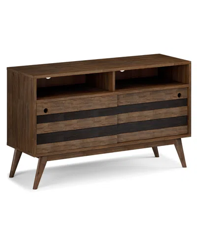 Simpli Home Clarkson Solid Acacia Wood Tv Stand In Rustic Natural Aged Brown For Tvs Up To 60 Inches