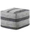 Simpli Home Clay Boho Square Pouf In Gray