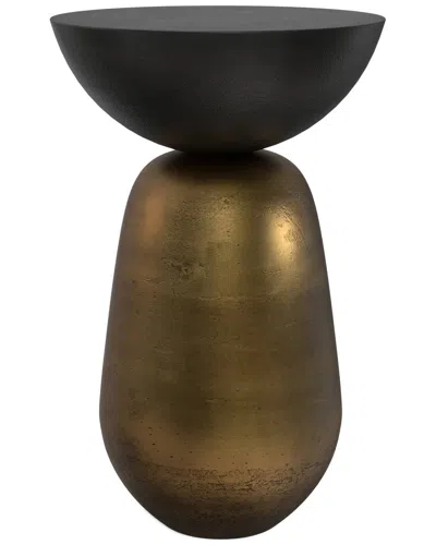 Simpli Home Clement Contemporary 15in Cast Aluminum Side Table In Gold