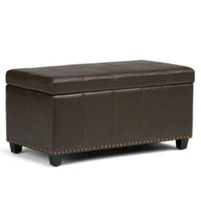 Simpli Home Closeout! Amelia Ottoman In Brown