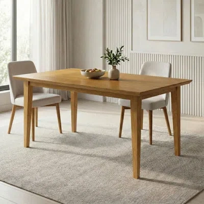 Simpli Home Colby 60"w Wood Contemporary Dining Table, Rectangle, Seats 6 In Oak