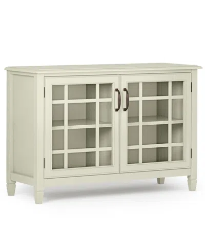 Simpli Home Connaught Solid Wood Low Storage Cabinet In Antique White