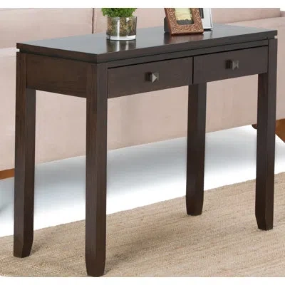 Simpli Home Cosmopolitan 38"w Solid Wood Contemporary Console Sofa Table With Drawer Storage In Mahogany Brown