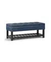 Simpli Home Cosmopolitan Storage Ottoman Bench With Open Bottom In Denim Blue