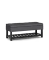 Simpli Home Cosmopolitan Storage Ottoman Bench With Open Bottom In Slate Gray