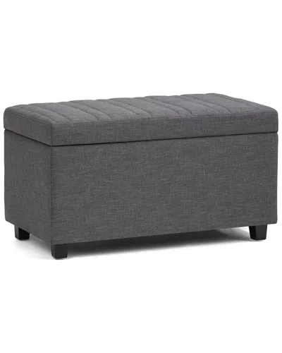 Simpli Home Darcy 33in Contemporary Rectangle Storage Ottoman Bench
