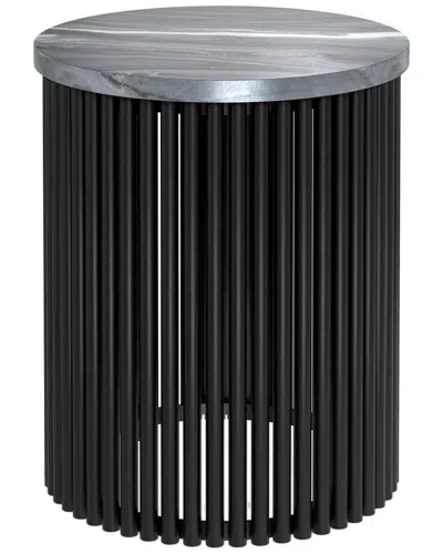 Simpli Home Demy 18in Industrial Metal Accent Table In Black