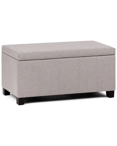 Simpli Home Dover 36in Contemporary Rectangle Storage Ottoman Bench In Gray