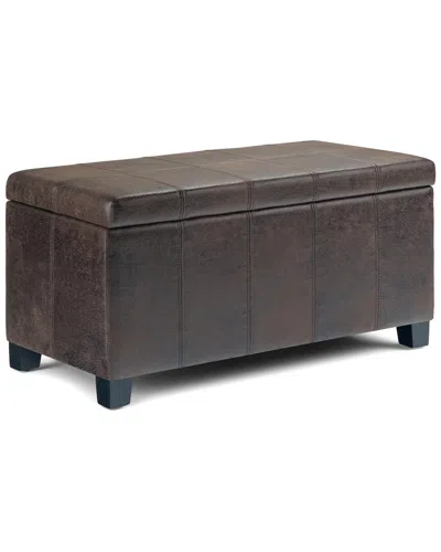 Simpli Home Dover 36in Contemporary Rectangle Storage Ottoman Bench