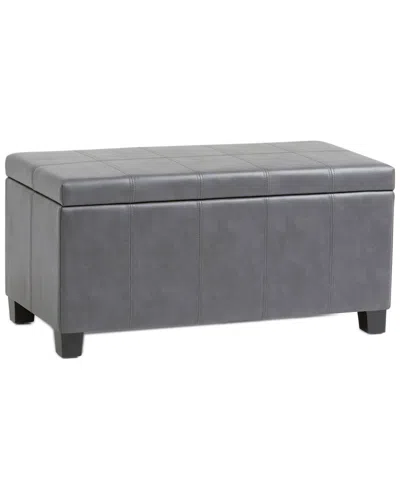Simpli Home Dover 36in Contemporary Rectangle Storage Ottoman Bench In Gray