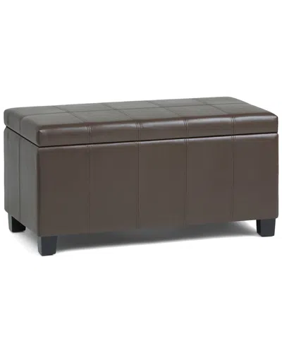 Simpli Home Dover 36in Contemporary Rectangle Storage Ottoman Bench In Brown