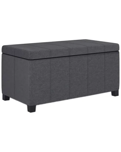 Simpli Home Dover 36in Contemporary Rectangle Storage Ottoman Bench In Gray