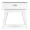 Simpli Home Draper 22"w Solid Wood Mid-century Modern Rectangular End Table With Storage Drawer In White