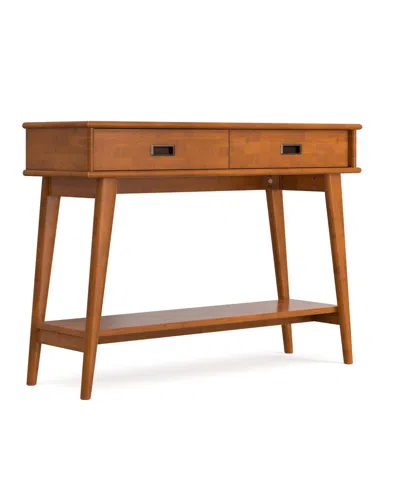 Simpli Home Draper 31" Wood Console Table In Teak Brown