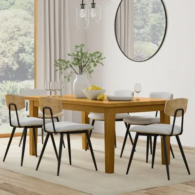 Simpli Home Eastwood 66"w Solid Wood Contemporary Rectangle Dining Table, Seats 6 In Oak