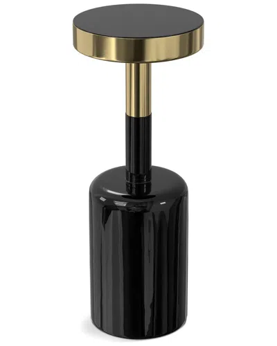 Simpli Home Frannie Modern Contemporary 10in Metal Side Table In Gold