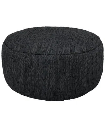 Simpli Home Fredrik 30in Boho Pouf In Black