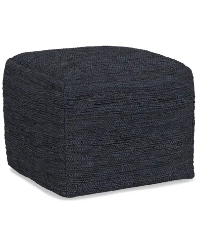 Simpli Home Fredrik Boho Square Pouf In Black