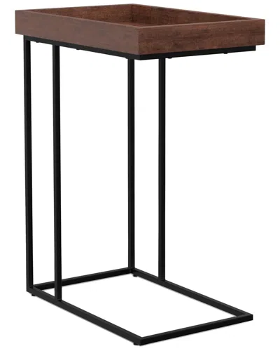 Simpli Home Gallagher Solid Mango Wood & Metal 12in Rectangle Industrial C  Side Table In Multi