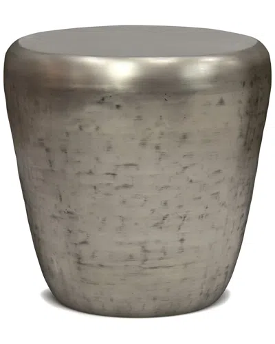 Simpli Home Garvy Industrial 20in Metal Accent Side Table In Silver