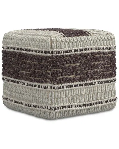 Simpli Home Grady Contemporary Square Pouf In Multi