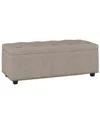 Simpli Home Hamilton 44in Traditional Rectangle Lift Top Rectangular Storage  Ottoman In Brown