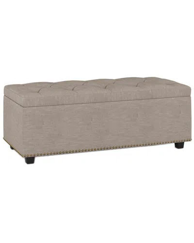 Simpli Home Hamilton 44in Traditional Rectangle Lift Top Rectangular Storage  Ottoman In Brown