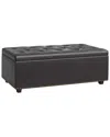 Simpli Home Hamilton 44in Traditional Rectangle Lift Top Rectangular Storage  Ottoman In Gray