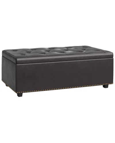 Simpli Home Hamilton 44in Traditional Rectangle Lift Top Rectangular Storage  Ottoman In Gray