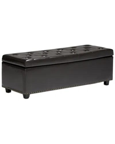 SIMPLI HOME SIMPLI HOME HAMILTON 48IN TRANSITIONAL RECTANGLE STORAGE OTTOMAN