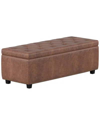 SIMPLI HOME SIMPLI HOME HAMILTON 48IN TRANSITIONAL RECTANGLE STORAGE OTTOMAN