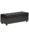 Simpli Home Hamilton 48in Transitional Rectangle Storage Ottoman In Black