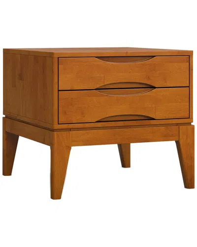 Simpli Home Harper Solid Hardwood 22in Square Contemporary End Table In Brown