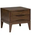 Simpli Home Harper Solid Hardwood 22in Square Mid Century Modern End Side  Table
