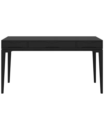 Simpli Home Harper Solid Hardwood Mid Century Modern 60in Desk In Black
