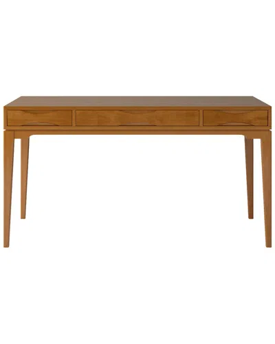 Simpli Home Harper Solid Hardwood Mid Century Modern 60in Desk In Brown