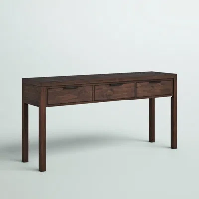 Simpli Home Hollander 60"w Solid Wood Wide Contemporary Entryway Console Table In Warm Walnut Brown With 3 Drawe
